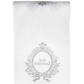 New! Tablerunner Just Married, 30cm x 5m, 1 pc