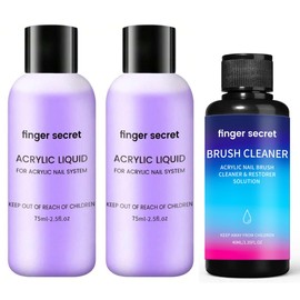 Acrylic Liquid 5 oz Acrylic Liquid Monomer with,1.3 oz brush cleaner, for Acrylic Powder Application,Non-Yellowing Acrylic Nail Monomer Liquid for DIY Home & Nail Salon Use