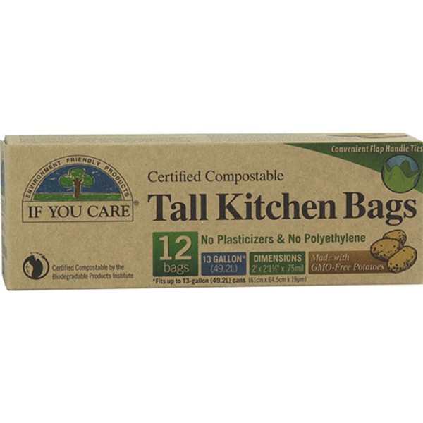 If You Care Certified Compostable Tall Kitchen Bags 12 Bags