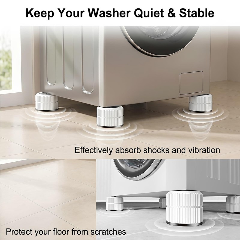 Round Anti Vibration Pads for Washing Machine, Stackable 1.1/2.3/3.5 Inch