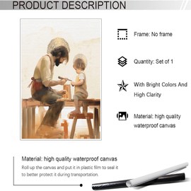 Religious Wall Decor Canvas Art - Vintage Catholic Saints Painting With Biblical Figures - Waterproof Home & Church Altar Decoration 12x16in Unframed