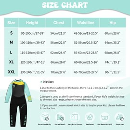 Gogokids Kids Wetsuit - Boys Girls Rash Guard One Piece Thermal Swimsuits 2.5mm Neoprene Diving Snorkelling Suit UV 50+ Sun Protection, Green S