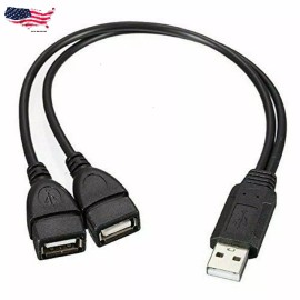 Unbranded USB 2.0 A Male To 2 Dual USB Female Jack Y Splitter Hub Power Cord Adapter Cable