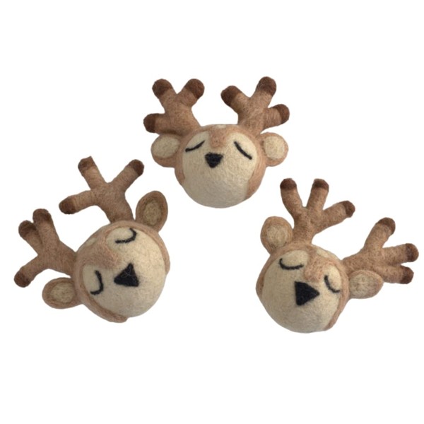 Handmade Matthew and Mae, Reindeer Christmas Felt Shapes, Approx 3",