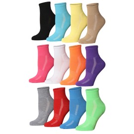 Tipi Toe - Calcetines deportivos deportivos para correr y correr para mujer, 12 pares, Tono de tierra arcoíris, 9-11