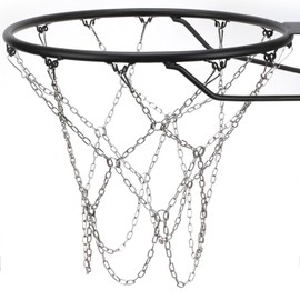 Basketball Net, Stainless Steel Braided Chain Heavy Duty, Standard Basketball Net (12 Links), Quick Installation. Suitable for Indoor and Outdoor Climates