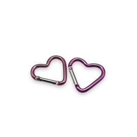 2pk Heart Shaped Keychain Clips Heavy Duty Carabiner Aluminum Alloy Carabiner Clip Spring Snap Hook Holder Lightweight Aluminum Alloy Keychain Clip Backpack Carabiner Rustproof - pink