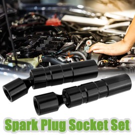 Bestgle 14mm and 16mm Spark Plug Socket Set Thin Wall Magnetic Spark Plug Socket 360° Swivel Rotating Joint 3/8" Drive 12 Point Spark Plug Socket Removal Tools for Motorcycles, Cars