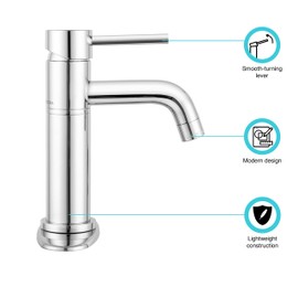 Dura Faucet RV Single Handle Lever Vessel Bathroom Sink Faucet - Single Hole (Chrome)