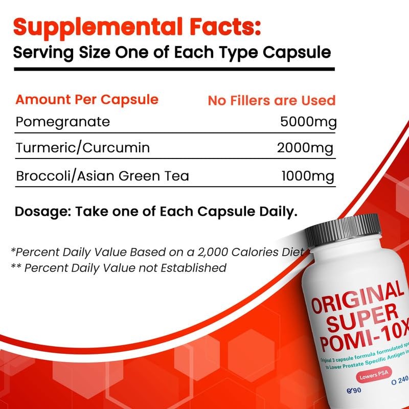 Orignal Super POMI 10X Prostate Supplements for Men - Herbal