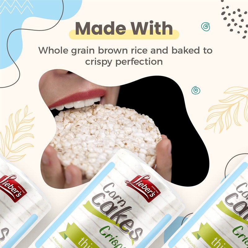 LIEBERS Rice Cakes, Kosher Certified Snack, Dairy Free, Wheat Free,