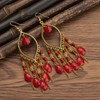 Red Bohemian Boho Chandelier Earrings for Women Long Tassel Dangle