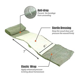 Israeli Bandages for Emergency Wound Care - Combat Trauma Dressing, Sterile Vacuum-Sealed, IFAK Supplies (6 inches 1 piece)