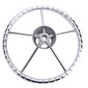 Amarine-made13-1/2 Inch 5-Spoke Destroyer Style Stainless Boat Steering Wheel