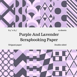 Purple And Lavender Scrapbooking Paper With Geometric Patterns: Origami Paper, Craft Paper, Geometric Sheets, DIY, Decoupage, Creative Journal