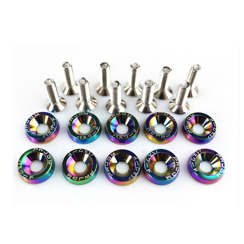 10pcs Aluminium Washer Screws, Anodised M6 x 20 Washers &