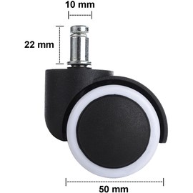 Namvo 5Pcs 10 x 22 mm Caster Wheels Replacement for Office Chair, Swivel Chair, Ultra Heavy Duty, Floor Protecting, Quiet Smooth on Floors