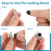 100 PCS Rubber Pin Backs, Lapel Pin Backs PVC Rubber