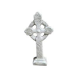 Solid Rock Stoneworks Cross on Base for Garden, Concrete, 16 Inches Tall (Marble Tone)