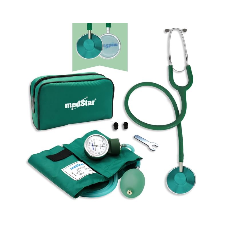 Baumanometro Aneroide Medstar Kit con Estetoscopio de una Campana FULL