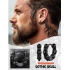 Solid Stainless Steel 3 Skull Huggie Hoop Earrings for Men