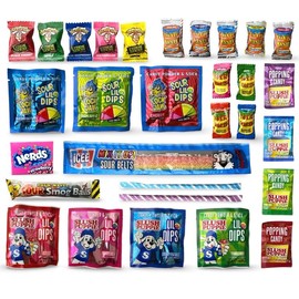 Sour Candy Sampler Pack, Up to 30 Flavors | 60 Total Sweet Snack Bonbon Candies