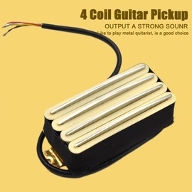 SoulDiM Hot Rail 2-Dual Blade Electric Guitar High Output Track Type Four Coil Humbucker Pickup (Cream)