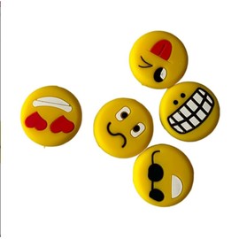 Jinshining Mischievous Emoji Tennis Racket Vibration Dampener Soft Silicon Racket Dampener Cartoon Shape Tennis Racquet Shock Absorbers Tennis Racket for Racquetball