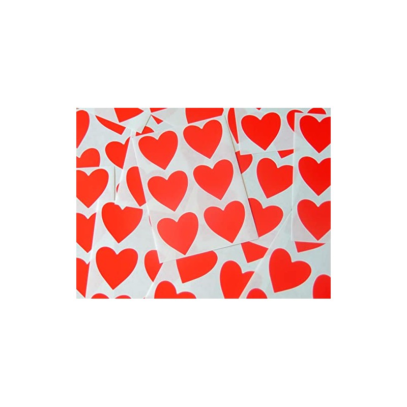 38mm (1.5") Heart Shape Colour Code Stickers - Packs of