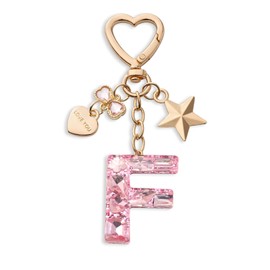 CHUQING Keyring Letter Pink Key Ring Initial Letter with Letters for Girls Women, Pink-f, S