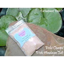 Very Small 1 oz net wt. Reiki Charged Pink Himalayan Halite Salt Bag for Home Cleansing Smudging Purification