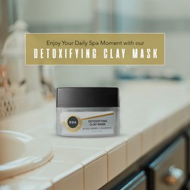 Round Barn Apothecary RBA’S Detoxifying Charcoal Clay Mask for Acne and Blackhead - Anti-Aging Hydrating Mask - Combination of Smectite and Kaolin Clay to Lift Impurities - 1.7 fl oz