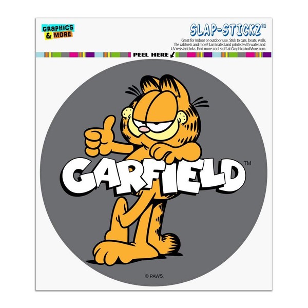 Garfield with Logo Automotive Car Window Locker Circle Bumper Sticker