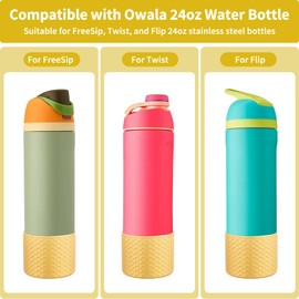 Diumepo Silicone Boot for Owala Water Bottle 24 oz, Anti-Slip Protective Sleeve for Owala Twist,FreeSip and Flip Stainless Steel Water Bottle,BPA Free (Gold)
