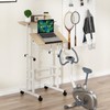 Tangkula Mobile Standing Desk, Height-Adjustable Laptop Podium Cart with Tilting