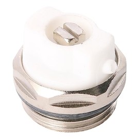 Sanitop-Wingenroth Ventilation plug for radiators, multi-edge, 5 mm, type 3/8 inch thread, self-sealing, nickel-plated brass, 274746