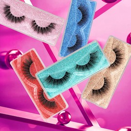 Pawotence False Eyelashes Wispy 18mm Natural 3D Mink Pack of 10 Pairs 10 Styles Mixed Soft Reusable Bulk and Glitter Portable Box 10 Count / 인조 속눈썹 위스피 18mm 내추럴 3D 밍크 팩 10쌍 10가지 스타일 혼합 소프트 재사용 벌크와 글리터 휴대용 상자 10 Count