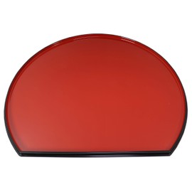 Obon Half Moon Double Sided Bon Shubuchi Black / Black Brush Scale 2 Inch (36.5 x 31.7 x 2 cm) ABS Resin (7-74-3) for Ryotei Ryokan Japanese Tableware Restaurant Commercial Use