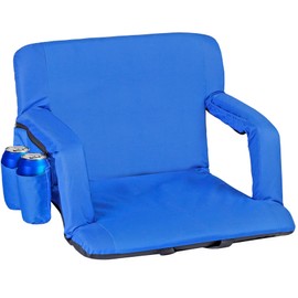 ZENY Folding Stadium Seat with Back Support, 20.5'' / 25'' Reclining Bleacher Seat Chairs with Back and Cushion, Portable Sport Events Stadium Chairs with Backrest