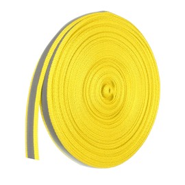 PATIKIL Reflective Tape Strip, 10mm x 22yards High Visibility Reflective Tape Sew-on DIY Warning Safety Fabric Webbing for Clothing Raincoats, Yellow