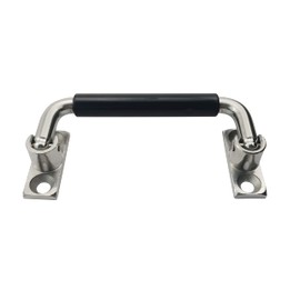 DAWONFA 304 Stainless Steel Folding Pulls Cabinet Handle 90 Degrees Folding Pull Handle with Rubber and Bright Polishing,4'' Hole Center