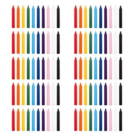 Mega Candles 100 pcs Unscented Assorted Colors Mini Taper Candle, 4 Inch Tall x 1/2 Inch Diameter, Great for Casting Chimes, Rituals, Spells, Vigil, Witchcraft, Wiccan Supplies, Meditation & More