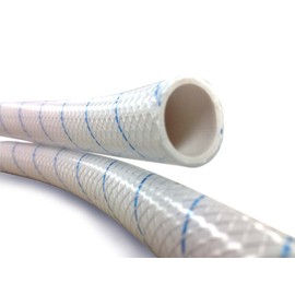 Sierra International Clear White PVC Tubing Polyester Reinforced (Blue-Tracer) 5/8" x 50' 16-164-0586 Clear White PVC Tubing Polyester Reinforced (Blue-Tracer) 5/8" x 50',