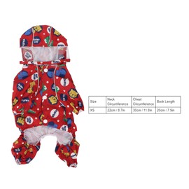 Dog Raincoats Waterproof, Reflective Waterproof 4 Legs Pet Rain Jacket Dog Raincoat with Hood for Small Medium Dog (XS)