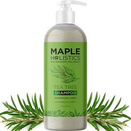 Champú clarificante para la acumulación y el cabello graso, champú de árbol de té para hombres y mujeres con aceite esencial de romero para cabello gr