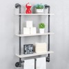 MBQQ Industrial Shelving,Bathroom Shelves with Towel bar,24in Rustic Metal Pipe