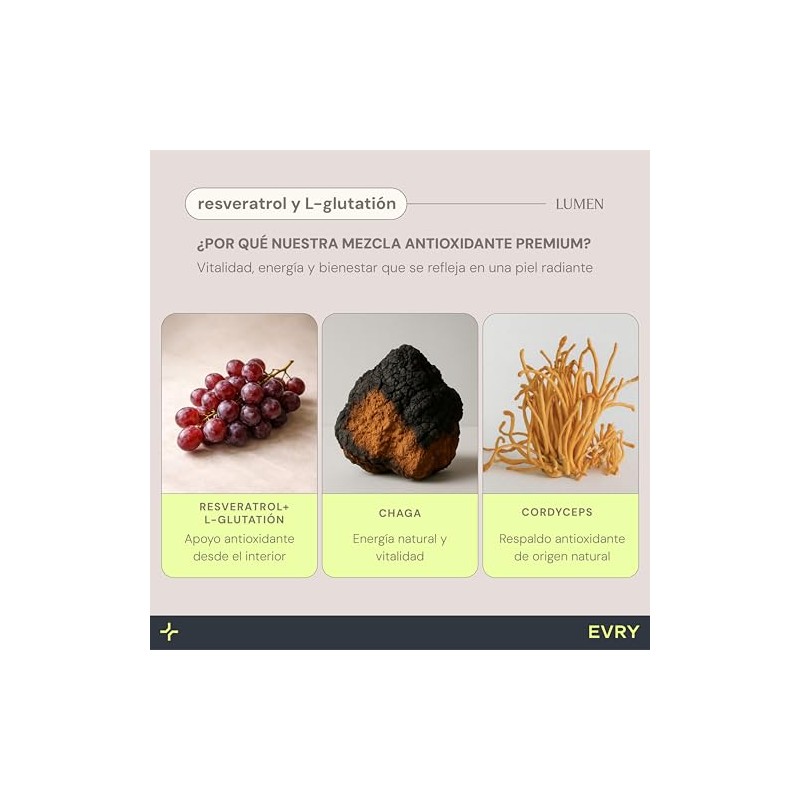 Resveratrol y Glutatión - Mezcla de Antioxidantes, Vitalidad y Energía