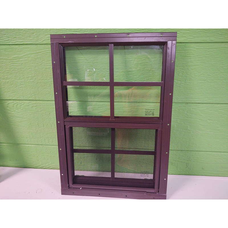 Shed Windows 14 x 21 White/Brown J-Lap Mount (Brown)