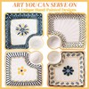 Noamus 4 Pack Dumpling Plate with Dipping Saucer, 7.5" Ceramic