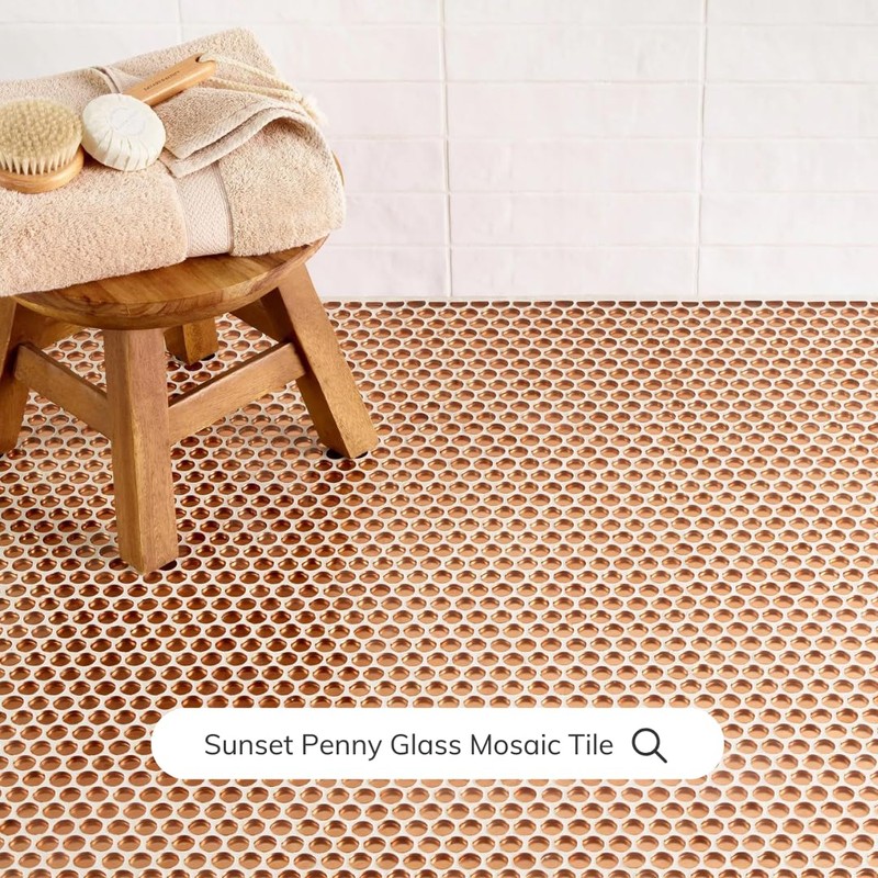 Tenedos HTC200 Copper Penny Glass Mosaic Tile